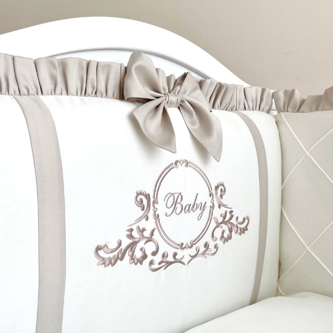 Lenjerie Patut Bebe Copii 6 piese Baby King latte (1)